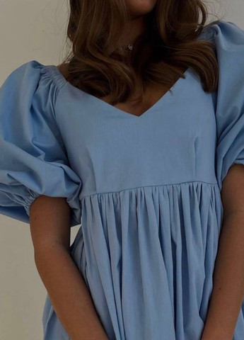 Блакитна жіноча сукня льон No Brand