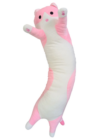 Кіт батон м'яка іграшка антистрес подушка плюшевий котик обіймашка 90 см рожевий No Brand (261407067)