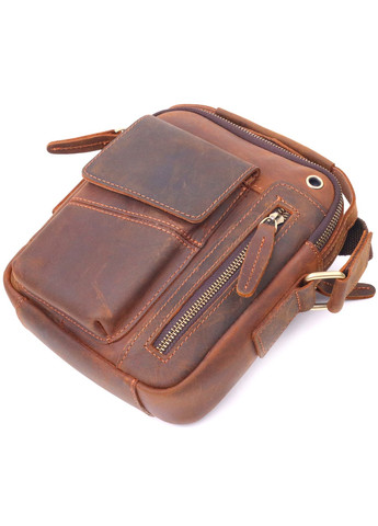 Винтажная мужская сумка из натуральной кожи 21293 Коричневая Vintage (258286257)