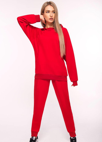 Спортивний костюм жіночий червоний петля розмір Л Let's Shop (257212377)