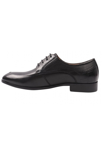 Туфлі чоловічі з натуральної шкіри, на низькому ходу, на шнурівці, колір чорний, Anemone 165-21dt (257437630)