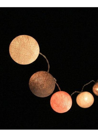 Гірлянда з ниткових кульок CBL Pink&Grey 20 шт. від батарейок, 2.5 м Cotton Ball Lights (257960421)