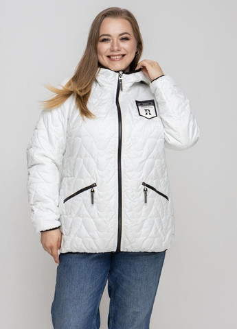 Черно-белая демисезонная женская куртка двухсторонняя DIMODA Жіноча куртка від українського виробника