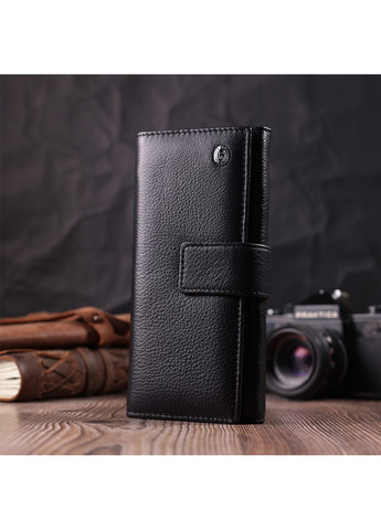 Надежный женский кошелек из натуральной кожи 22548 Черный st leather (277980515)
