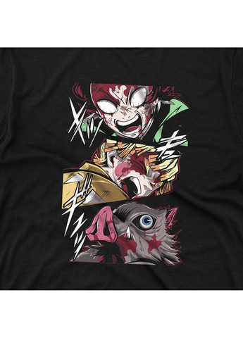 Чорна футболка з принтом клинок розсікаючий демонів - команда No Brand