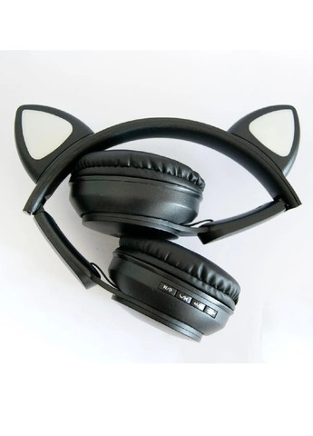 Бездротові дитячі компактні блютус навушники зі котячими вушками і лапами що світяться 19х18х7 см (474148-Prob) Чорні Unbranded (257470813)