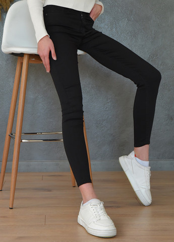 Черные демисезонные зауженные джинсы подростковые черного цвета размер 25 Let's Shop