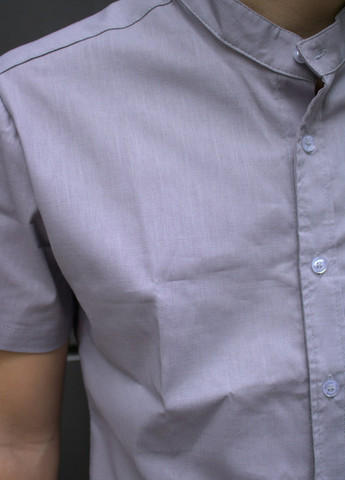 Светло-серая кэжуал рубашка однотонная Vakko