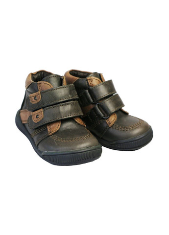 Коричневые осенние кожаные ботиночки для мальчика 19 коричневый Dombi