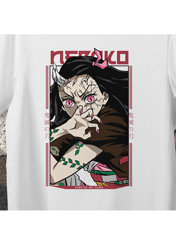 Белая футболка c принтом клинок рассекающий демонов - незуко 2 we No Brand