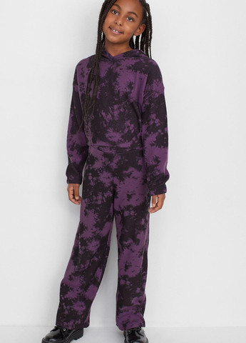 Штани демісезон,чорний-фіолетовий в візерунки, H&M (278015820)