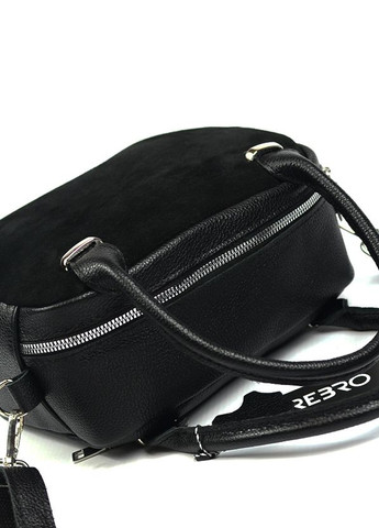Замшева жіноча чорна маленька шкіряна сумка крос боді з ручками Serebro (276534085)