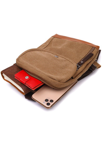 Практичный рюкзак для мужчин из плотного текстиля 22183 Коричневый Vintage (267925305)