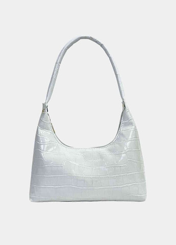 Жіноча сумка 803 багет рептилія біла No Brand (276717077)