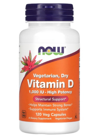 Vegetarian Dry Vitamin D 1000 IU 120 Veg Caps Now Foods (256720548)