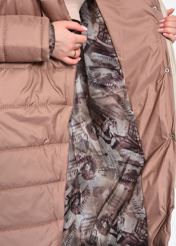 Коричневая зимняя куртка женская демисезонная удлиненная цвета мокко Let's Shop