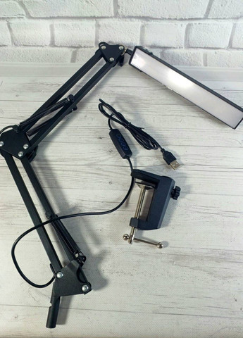 Настольная лампа NZX-11 на струбцине с питанием от повербанка, черная No Brand (263945110)