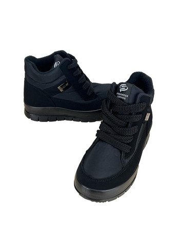 Дутики жіночі черевики короткі Progres чорні на шнурівці 14505-10 Sanlin (260396345)