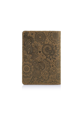 Кожаная обложка на паспорт HiArt PC-01 Mehendi Art оливковая Оливковый Hi Art (268371372)