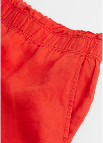 Женские льняные шорты Н&М (55953) XL Красные H&M (259470731)