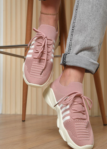 Розовые демисезонные кроссовки женские розового цвета текстиль Let's Shop
