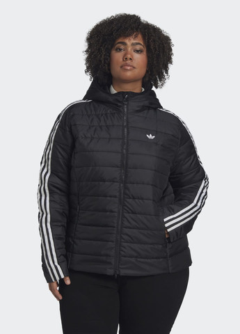 Черная демисезонная куртка premium slim (plus size) adidas