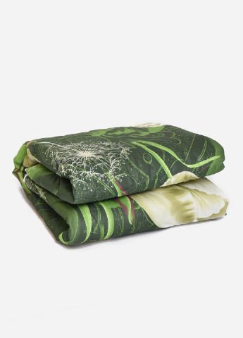 Одеяло полуторное зеленого цвета Let's Shop (256743109)