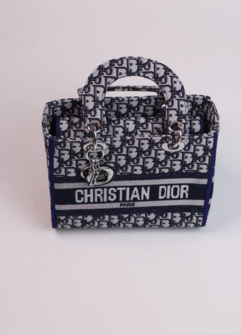 Сумка класична з лого Christian Dior Lady d-lite dark blue Vakko (260585709)