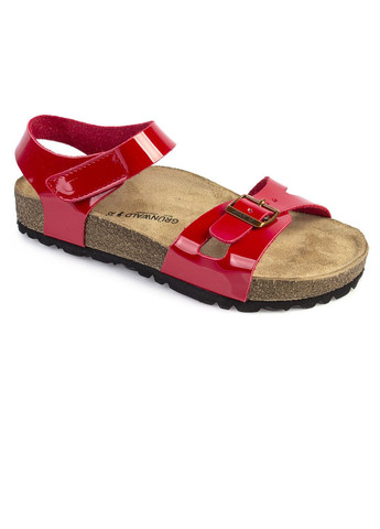 Красные повседневные сандалии детские для девочек бренда 4300005_(1) Grunwald на кнопках