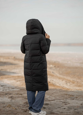 Чорне зимнє Довге жіноче зимове пальто 309372 Towmy