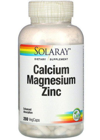 Calcium Magnesium Zinc 250 Veg Caps SOR04561 Solaray (256719599)
