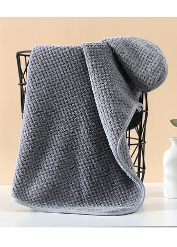 Рушник для обличчя мікрофібра мікрофліс велюр швидковисихаючий вологопоглинаючий 100х50 см (476121-Prob) Бамбук сірий Unbranded однотонний сірий