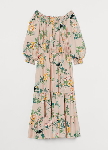 Пудровое сукня демісезон,пудровий в візерунки, H&M