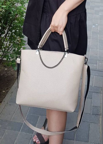 Бежева жіноча сумка з натуральної шкіри Serebro (274534474)