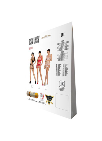 Бодістокінг-сукня Passion BS089 white, міні, плетіння у вигляді павутини ADDICTION (258261674)