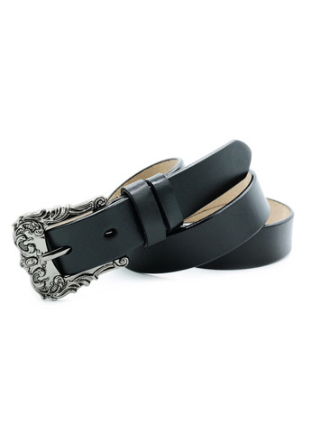 Женский кожаный ремень 2,8х100-115 см Черный kit-3cm-kozh-0029 Weatro (267406562)