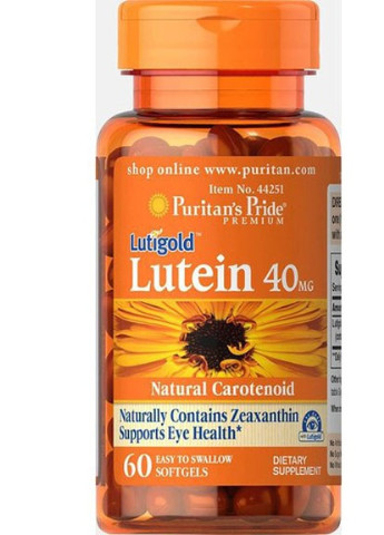 Puritan's Pride Lutein 40 mg with Zeaxanthin 60 Softgels Puritans Pride (256719907)