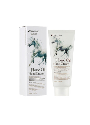 Зволожуючий крем для рук з кінським жиром Horse Oil Hand Cream 100 мл 3W Clinic (276844112)