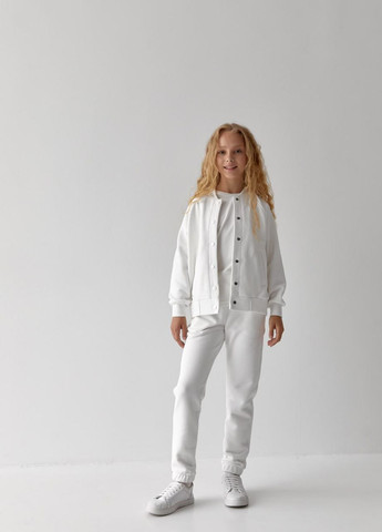 Детский костюм бомбер и джогеры для девочки цвет белый р.158 441767 New Trend (263134073)