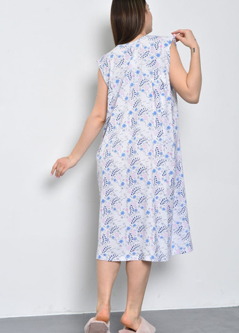 Ночная рубашка женская белого цвета с синими вставками Let's Shop (277609087)