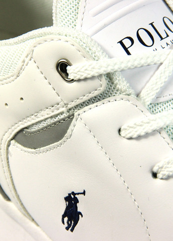Белые демисезонные мужские кроссовки ralph lauren trackstr 200-sk-ltl Polo