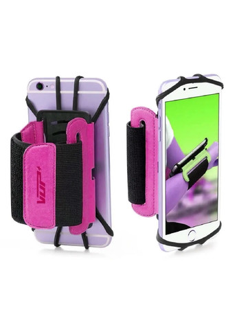 Браслет держатель крепление подставка на руку универсальный размер для телефона смартфона для бега спорта (474774-Prob) Розовый Unbranded (259685002)