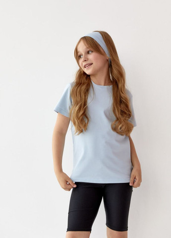 Блакитна базова дитяча однотонна футболка колір світло-блакитний р.110 440833 New Trend