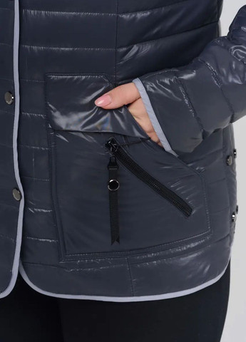 Графітова демісезонна весняна куртка жіноча великого розміру SK