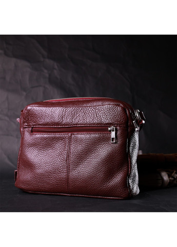 Яскрава сумка жіноча крос-боді з натуральної шкіри 11653 Бордовий Grande Pelle (267927746)