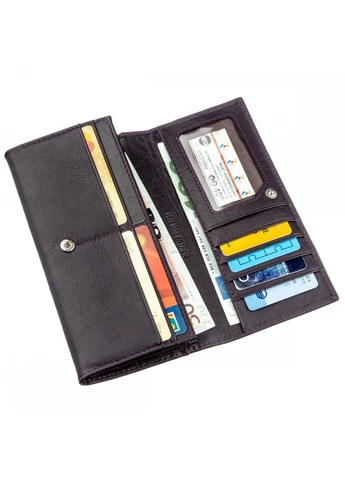 Женский тёмно-фиолетовый кошелёк из натуральной кожи ST Leather 18898 Фиолетовый ST Leather Accessories (262453731)