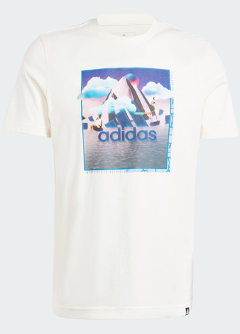 Белая футболка landscape badge graphic adidas