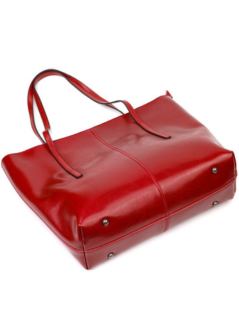 Містка сумка шоппер із натуральної шкіри 22076 Бордова Vintage (260359846)