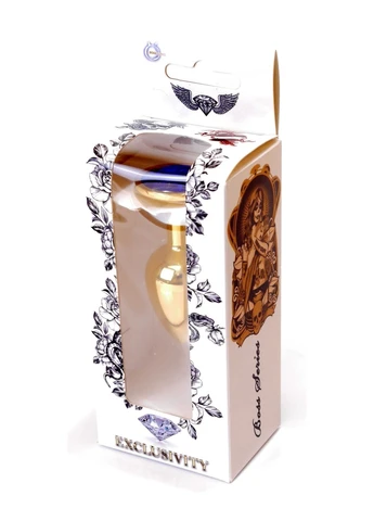 Анальная пробка Boss Series - Jewellery Gold PLUG Dark Blue S, BS6400023 Langsha (269458567)