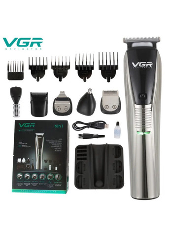 Машинка для стрижки волос 6в1 с подставкой VGR v-029 (260339909)